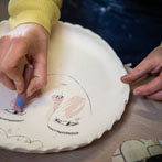 Rebecca Brown working in her studio 2019